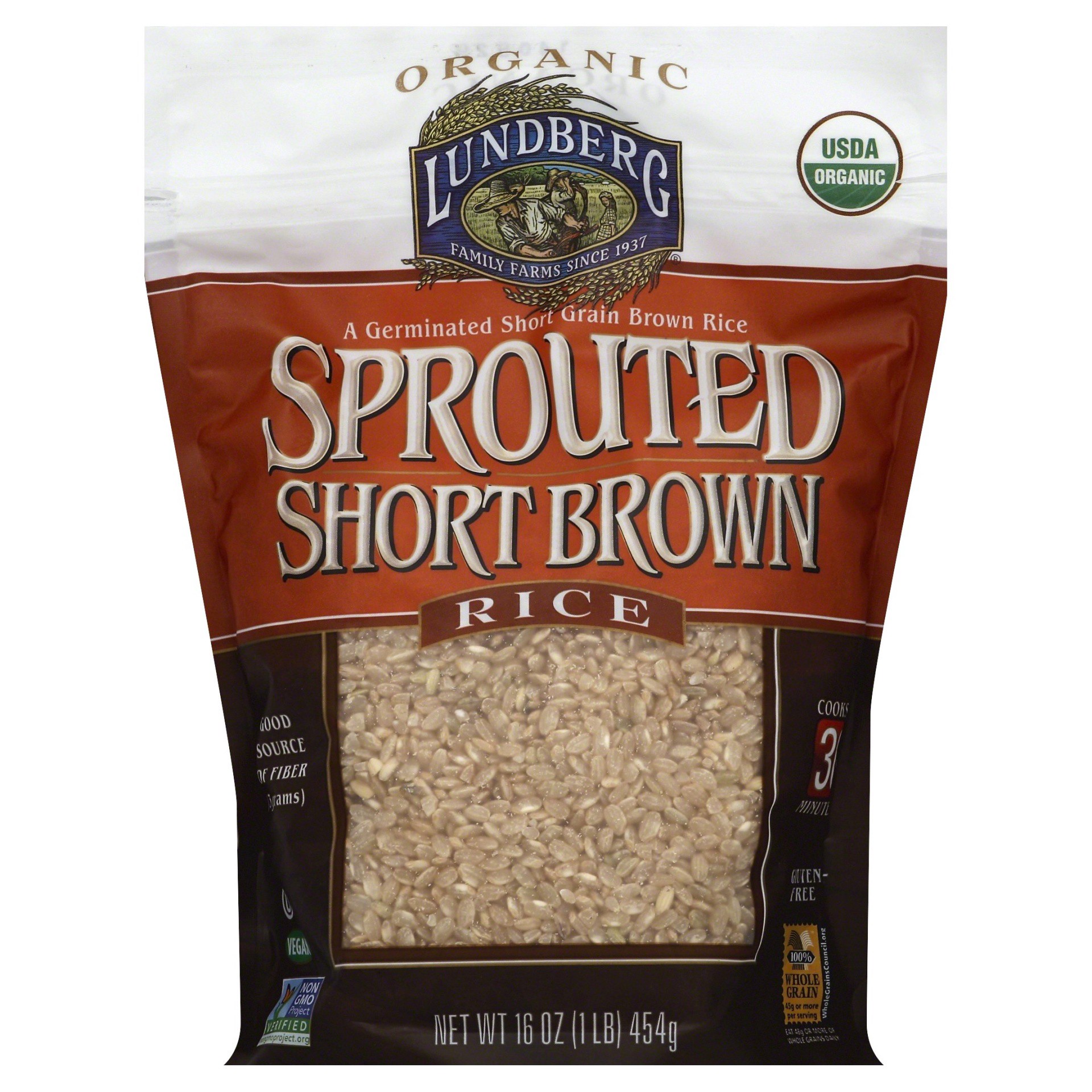 slide 1 of 6, Lundberg Organic Sprouted Short Brown Rice, 1 lb