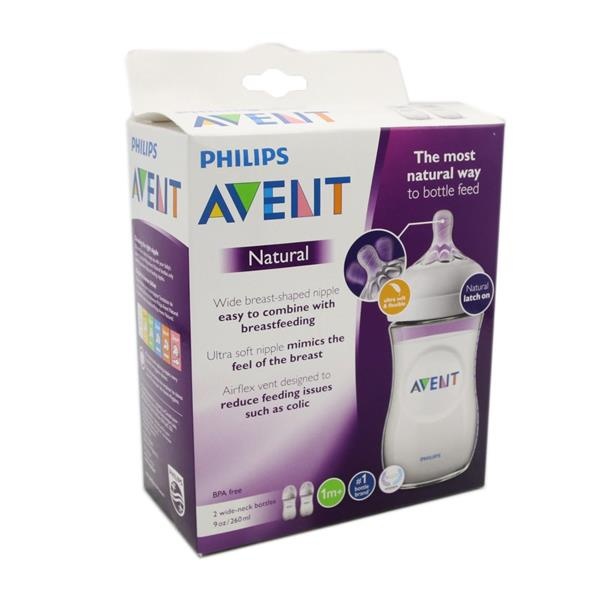 slide 1 of 1, Philips Avent Wide-Neck Bottles, 2 ct; 9 oz