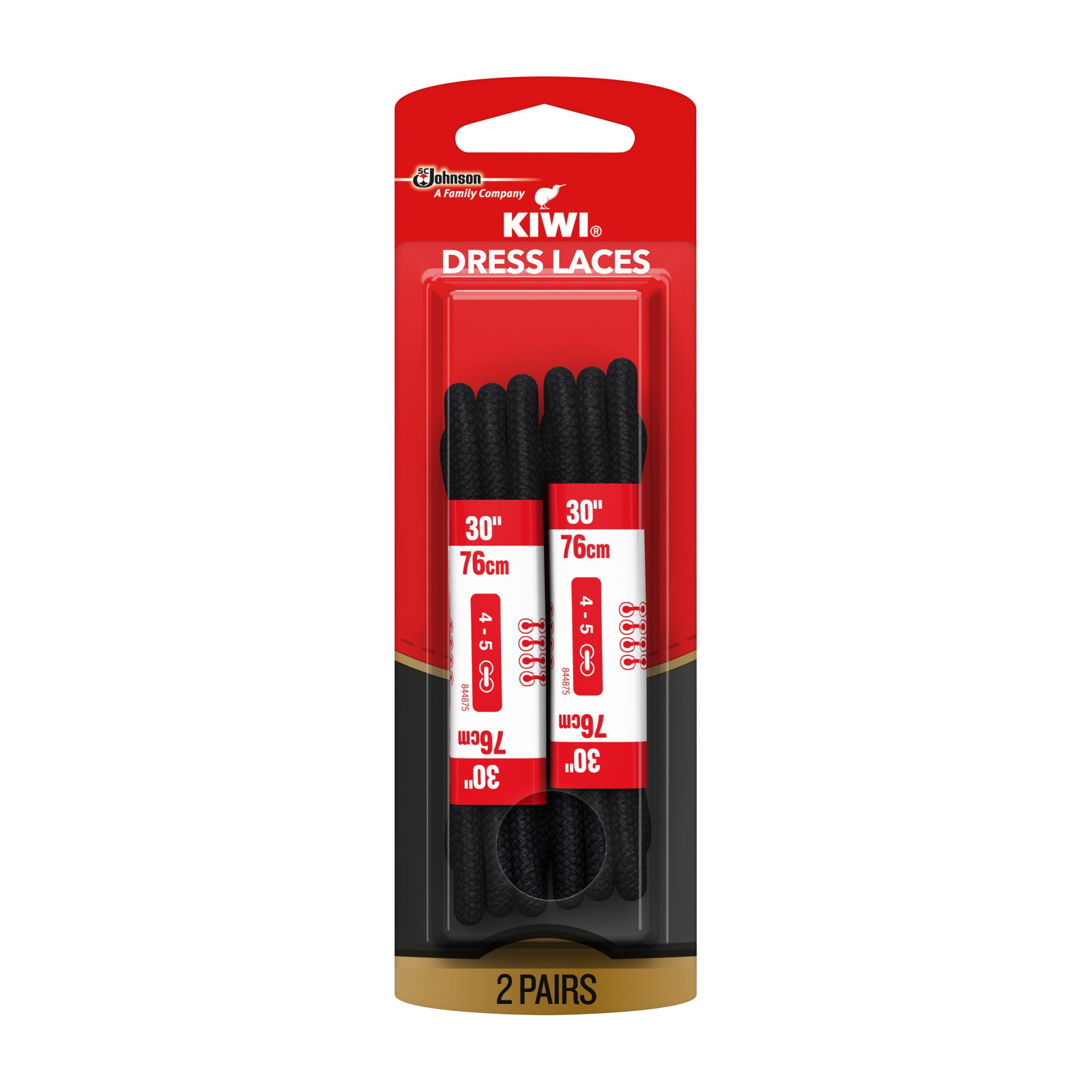 slide 4 of 5, Kiwi Casual Laces Black 30 In, 1 ct