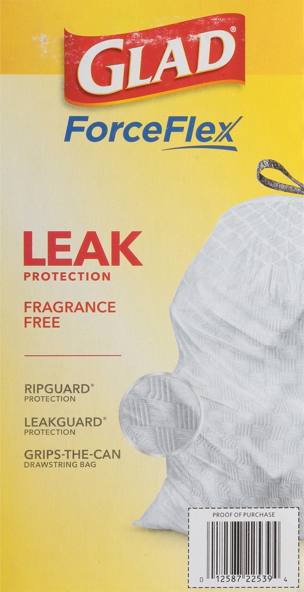 slide 9 of 12, Glad ForceFlex 13 Gallon Kitchen Drawstring Fragrance Free Bags Tall 80 ea, 80 ct
