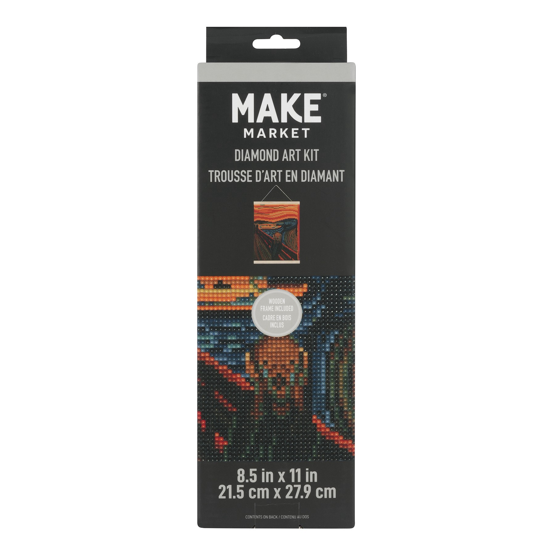 slide 5 of 6, The Scream With Frame Diamond Art Kit By Make Market, 8.5 in x 11 in