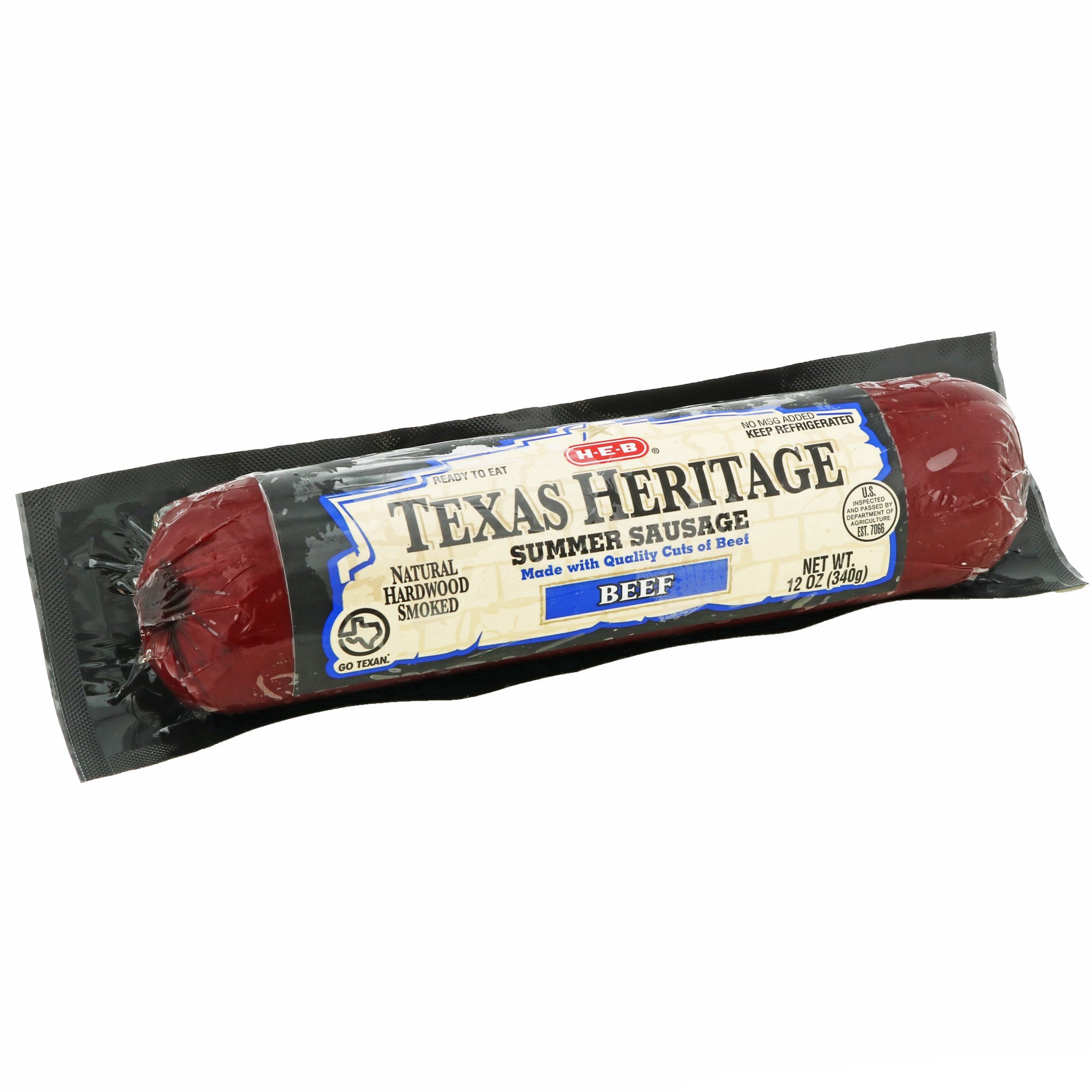 slide 1 of 1, H-E-B Texas Heritage Beef Summer Sausage, 12 oz