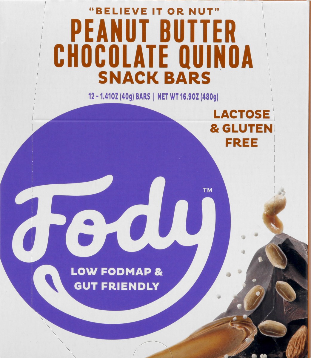 slide 3 of 13, Fody Peanut Butter Chocolate Quinoa Snack Bars 12 ea, 12 ct