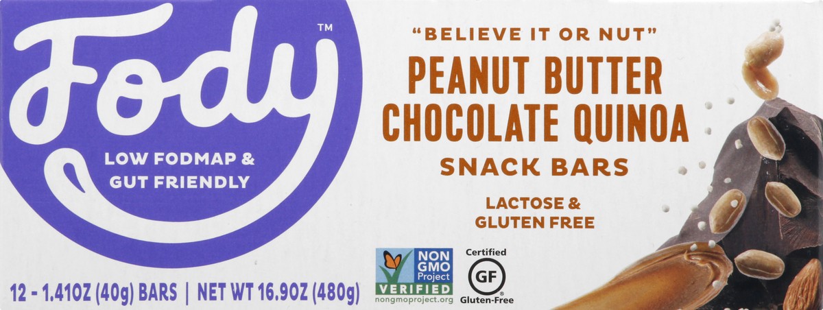 slide 12 of 13, Fody Peanut Butter Chocolate Quinoa Snack Bars 12 ea, 12 ct