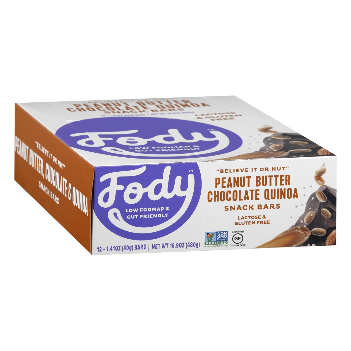 slide 6 of 13, Fody Peanut Butter Chocolate Quinoa Snack Bars 12 ea, 12 ct