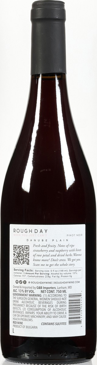 slide 12 of 12, Rough Day Danube Plain Pinot Noir 750 ml, 750 ml