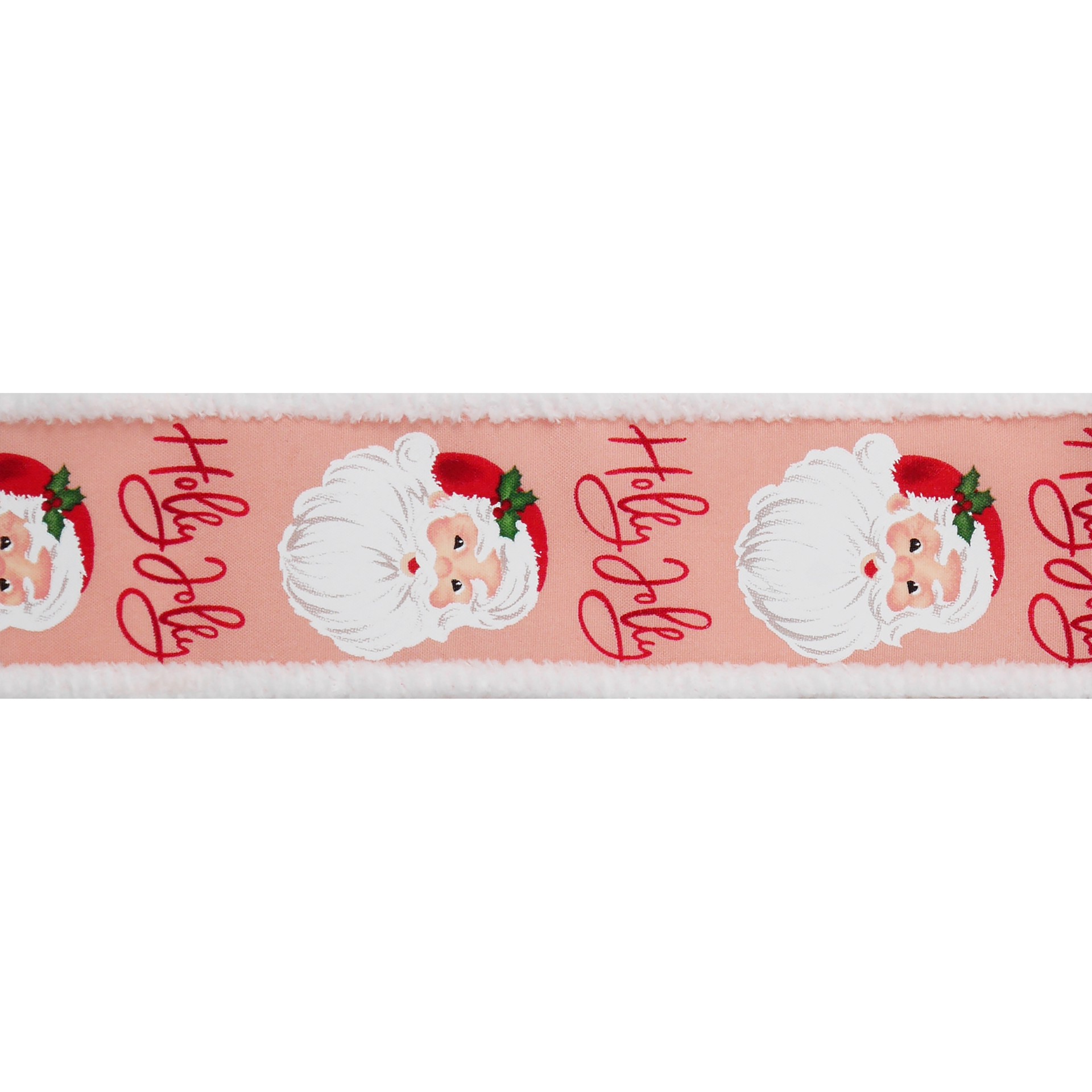 slide 2 of 3, 2.5" X 15ft. Holly Jolly Santa Wired Taffeta Ribbon By Celebrate It, 2.5 in x 15 ft