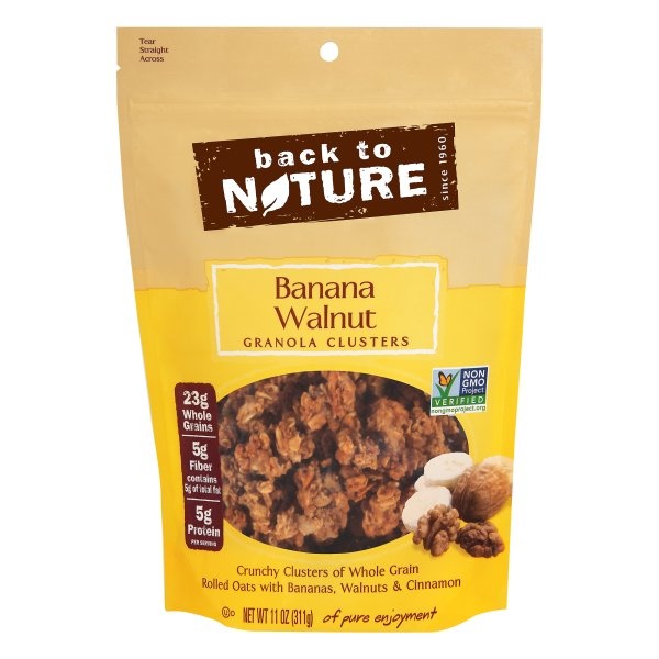 slide 1 of 1, Back to Nature Banana Walnut Granola Clusters, 11 oz