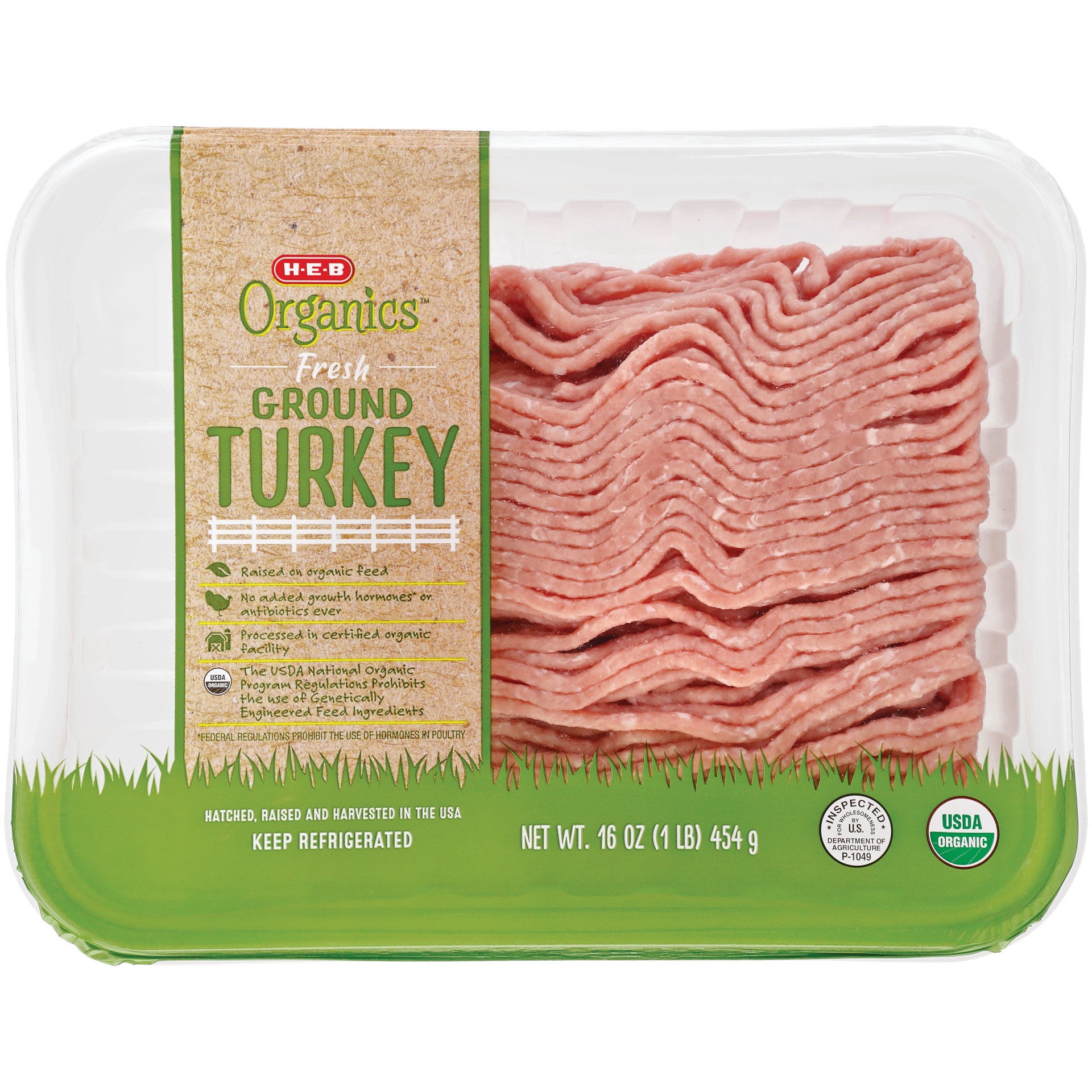 slide 1 of 1, H-E-B Organics Fresh Ground Turkey, 16 oz