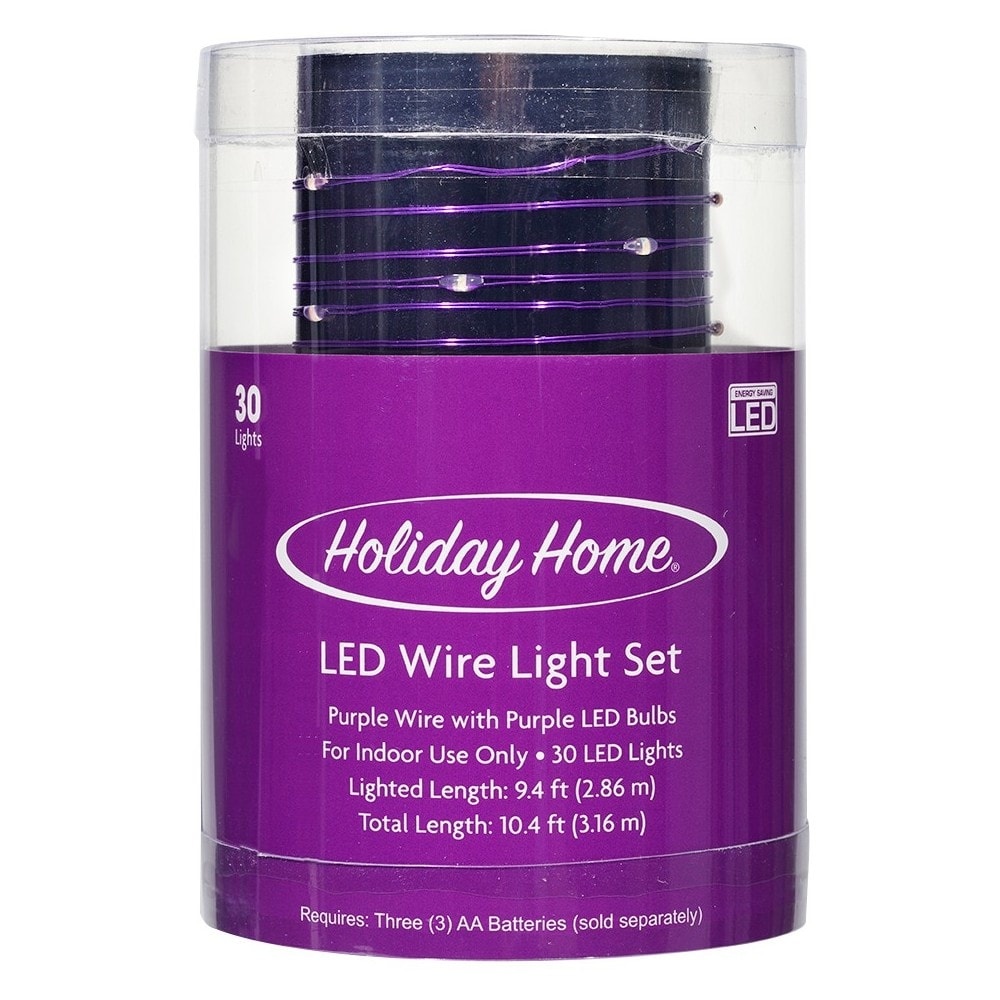 slide 1 of 1, Holiday Home Indoor Led Wire Light Set - Purple, 10.4 ft