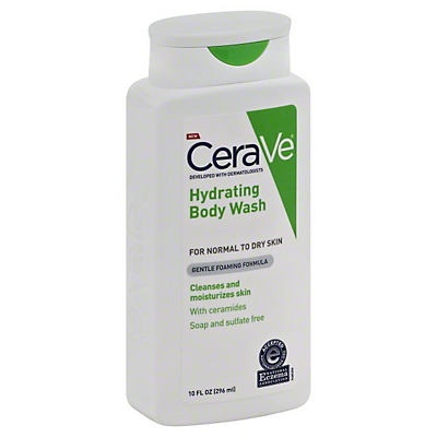 slide 1 of 1, CeraVe Gentle Hydrating Body Wash Moisturizes Normal to Dry Skin, 10 oz