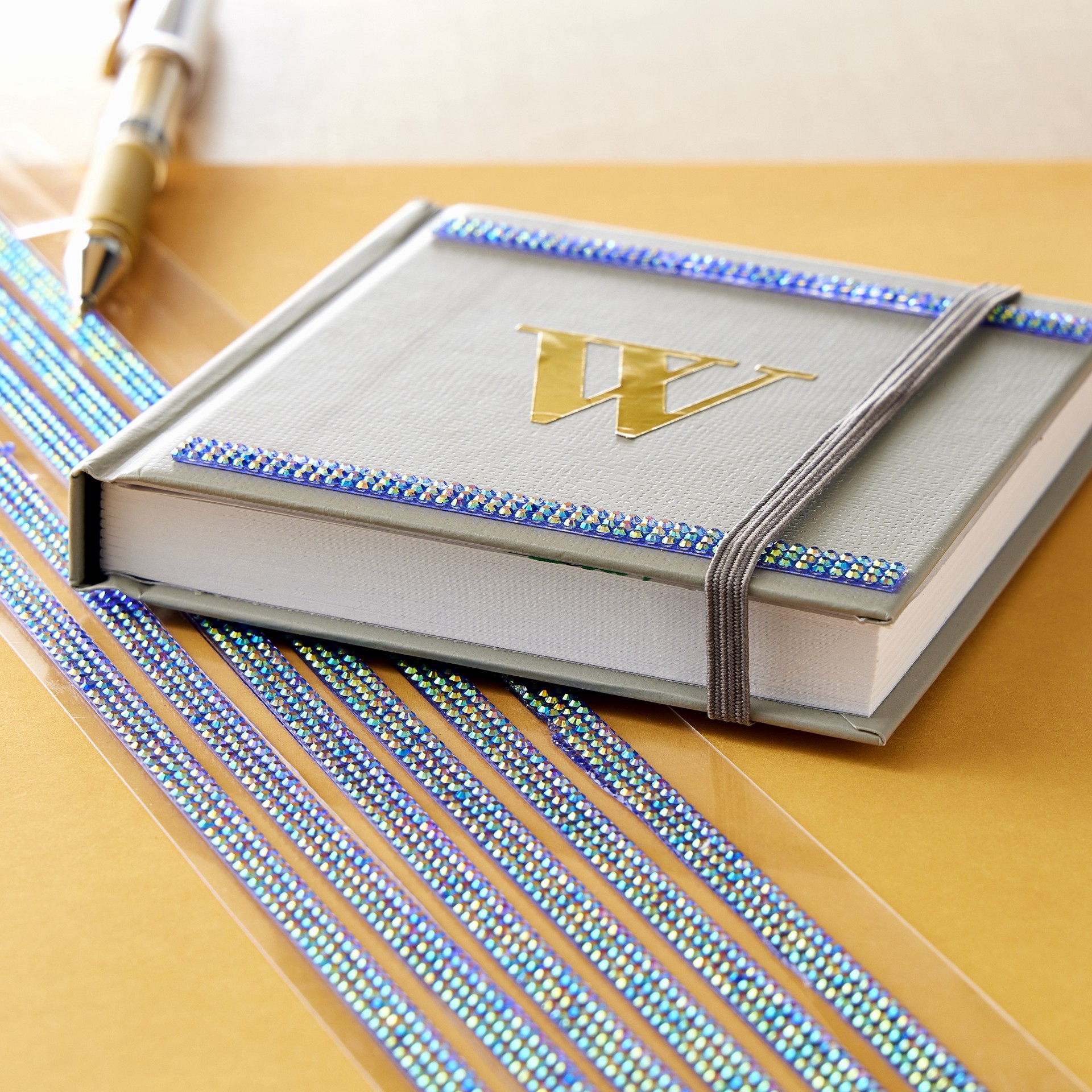 slide 3 of 4, Dark Blue Iridescent Micro Gem Strips By Recollections, 12 in