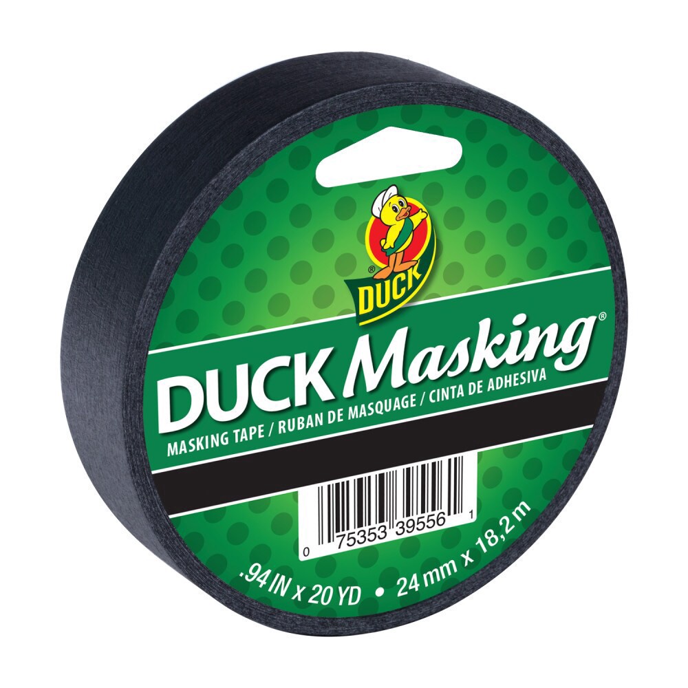 slide 1 of 1, Duck® Masking Tape - Black, 0.94 in x 20 yd