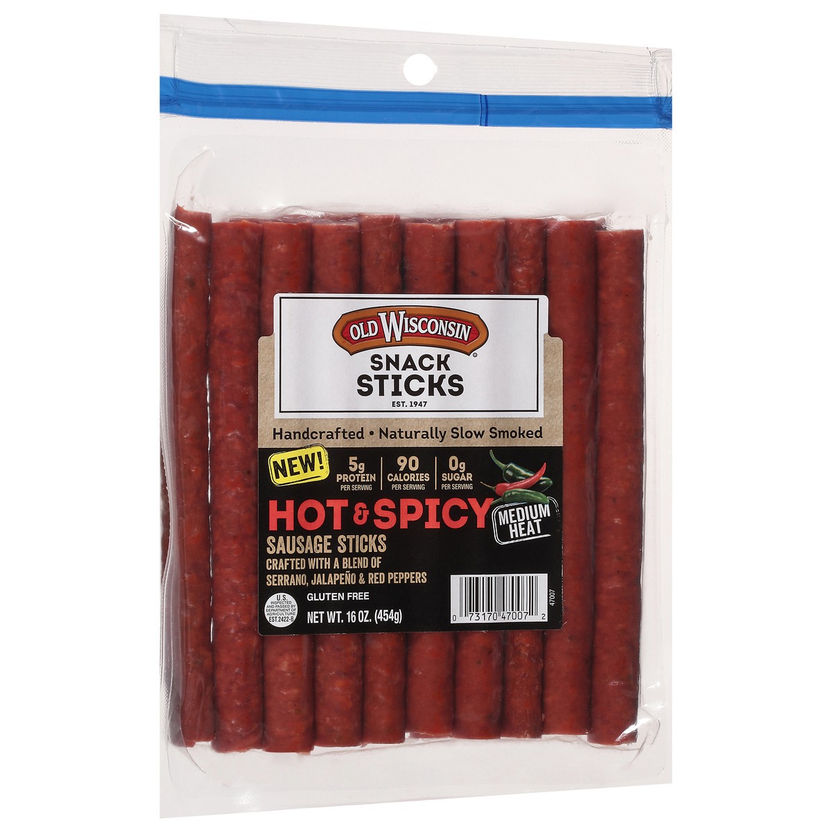 slide 8 of 12, Old Wisconsin Hot & Spicy Snack Sticks - 16 oz, 16 oz
