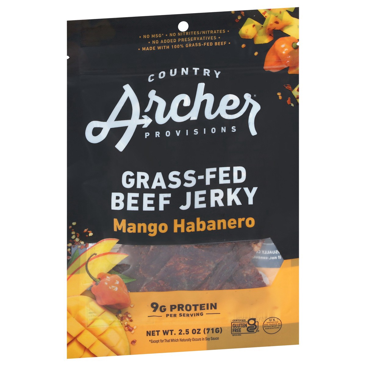 slide 2 of 9, Country Archer Mango Habanero Beef Jerky, 2.5 oz