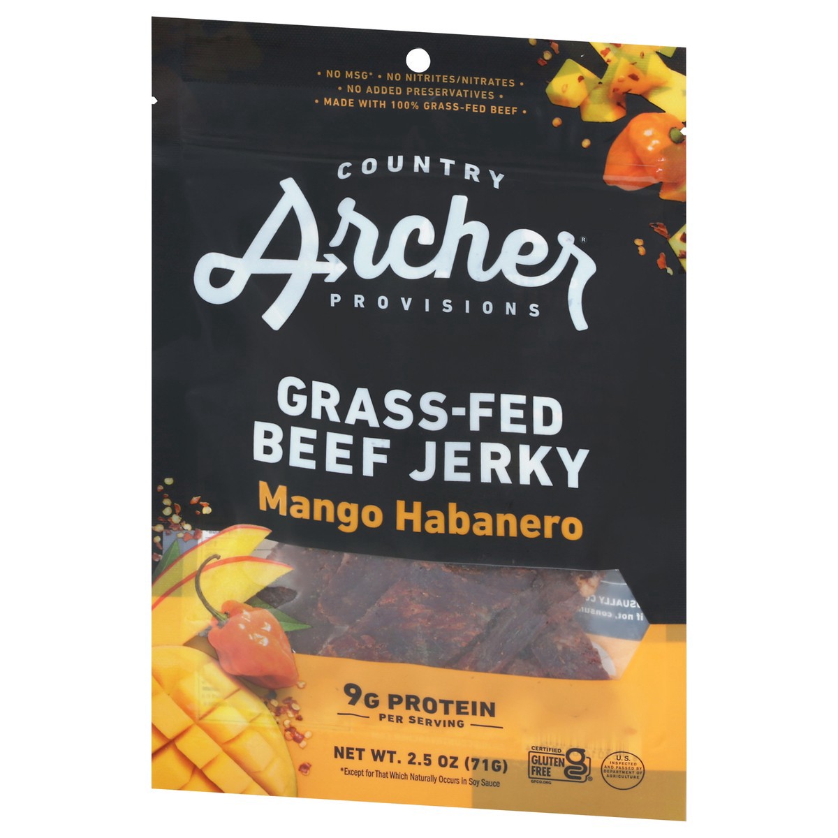 slide 3 of 9, Country Archer Mango Habanero Beef Jerky, 2.5 oz