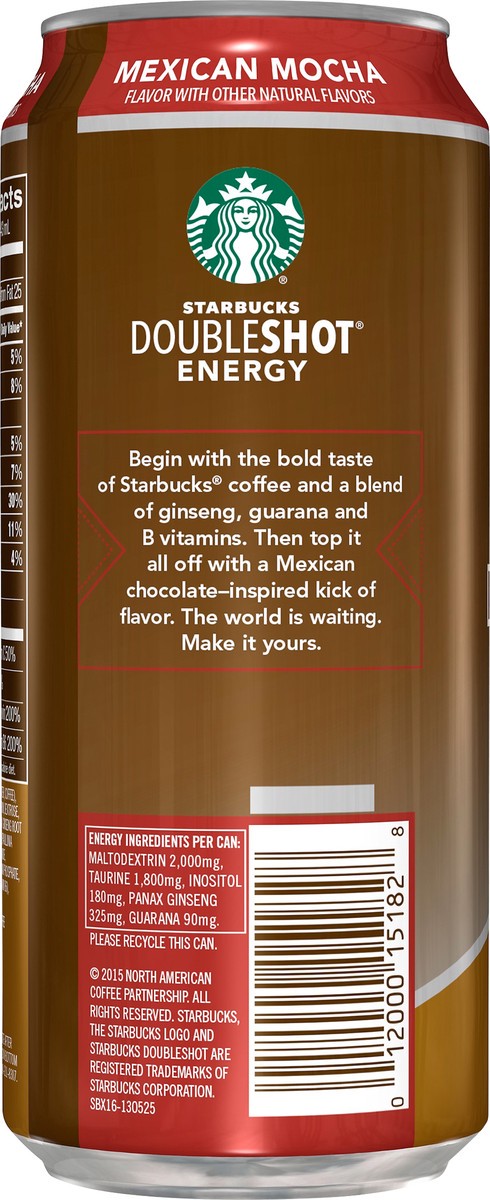 slide 2 of 4, Starbucks DoubleShot Mexican Mocha Energy Coffee Beverage - 15 oz, 15 oz