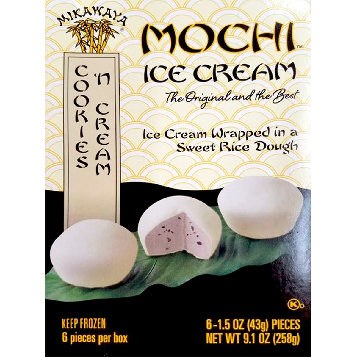 slide 1 of 1, Mikawaya Mochi Ice Cream Cookie/Crm, 6 ct