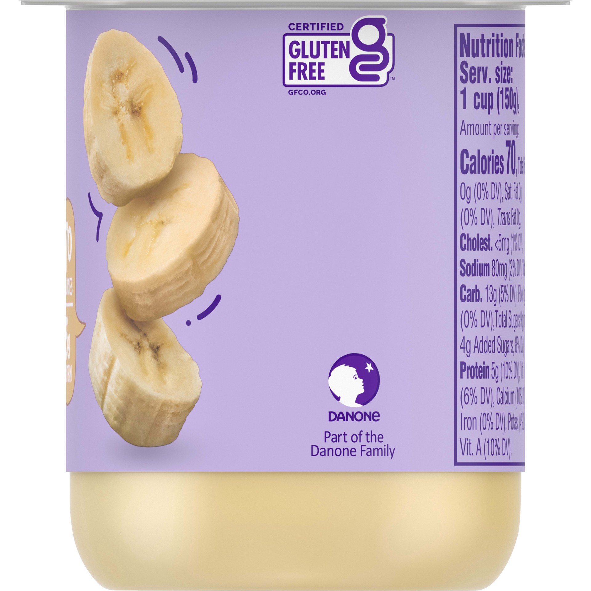 slide 5 of 5, Light + Fit Dannon Light + Fit Regular Nonfat Yogurt, Banana, Gluten-Free, 5.3 oz., 5.3 oz