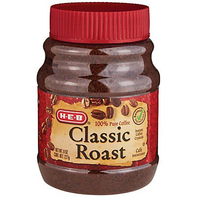 slide 1 of 1, H-E-B Classic Roast Instant Coffee, 8 oz