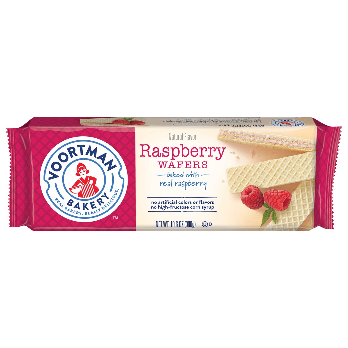 slide 1 of 10, Voortman Bakery Raspberry Wafers, 10.6 oz