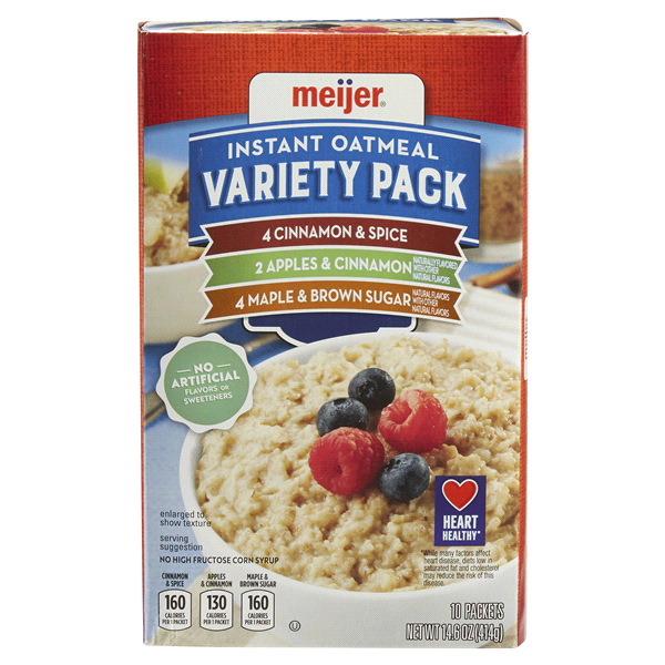 slide 1 of 1, Meijer Instant Oatmeal Spice Variety Pack, 10 ct