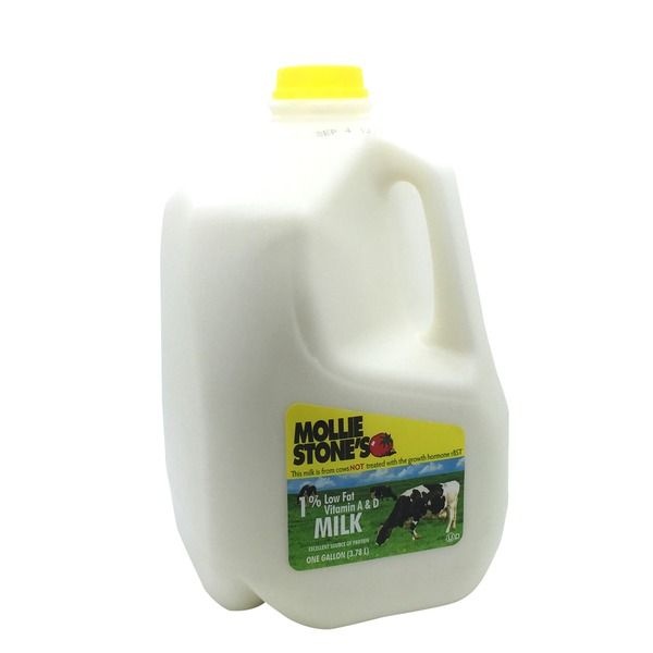 slide 1 of 1, Mollie Stone's 1% Low Fat Milk, 128 oz