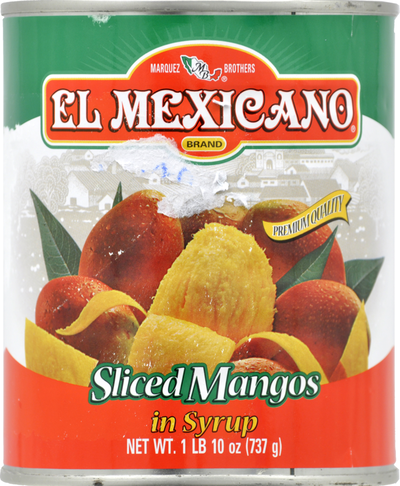 slide 1 of 1, El Mexicano Sliced Mangos In Syrup, 26 oz