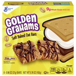 Golden Grahams S'mores Soft Baked Oat Bars, Chewy Snack Bars, 6 ct