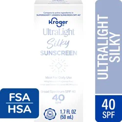 Kroger Ultralight Silky Sunscreen Lotion SPF 40, 1.7 fl oz