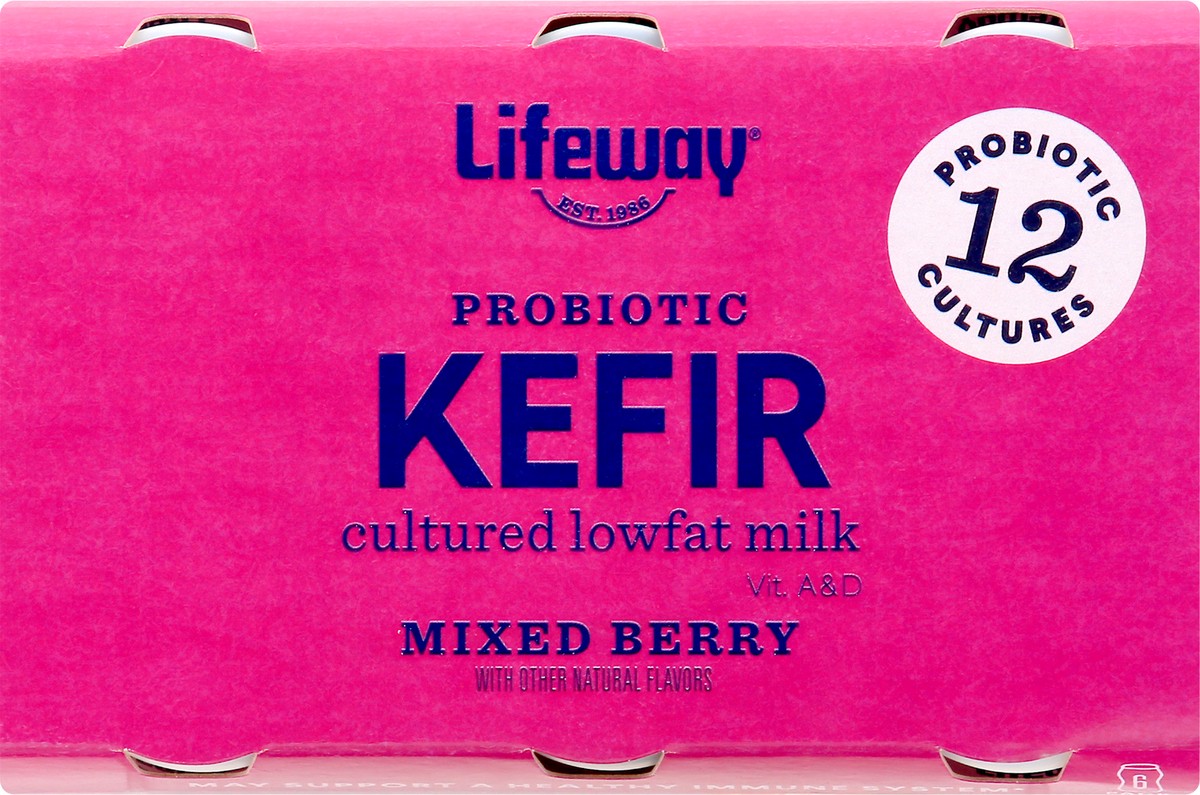 slide 2 of 13, Lifeway 6 Pack Probiotic Mixed Berry Kefir 6 ea, 6 ct