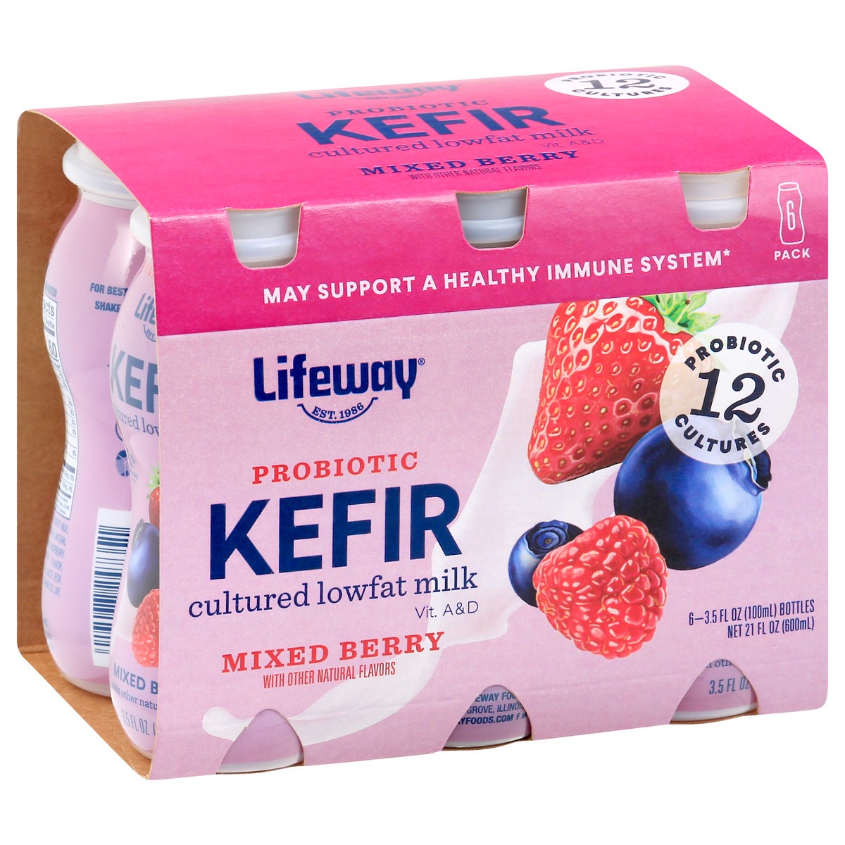 slide 5 of 13, Lifeway 6 Pack Probiotic Mixed Berry Kefir 6 ea, 6 ct