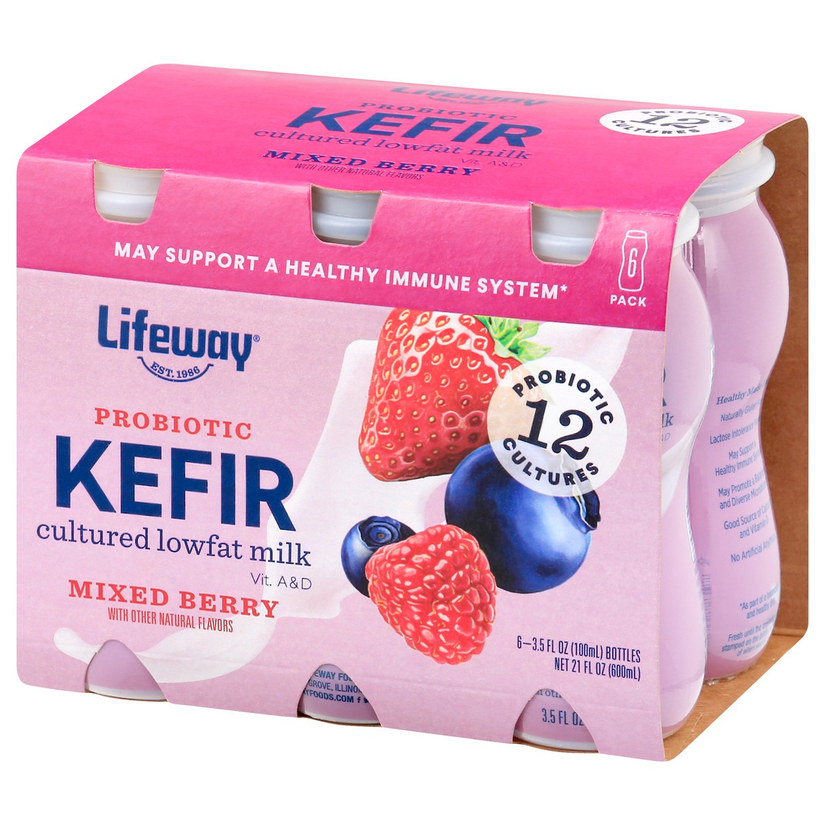 slide 11 of 13, Lifeway 6 Pack Probiotic Mixed Berry Kefir 6 ea, 6 ct