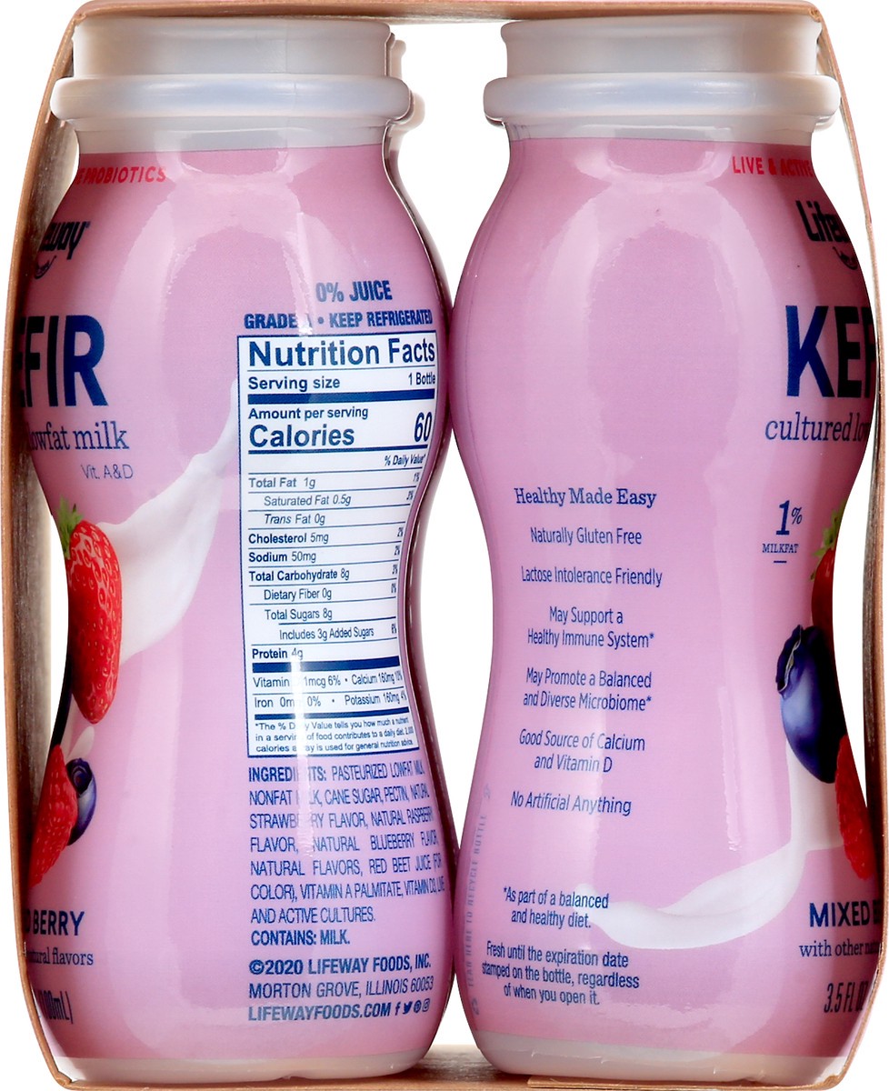 slide 8 of 13, Lifeway 6 Pack Probiotic Mixed Berry Kefir 6 ea, 6 ct