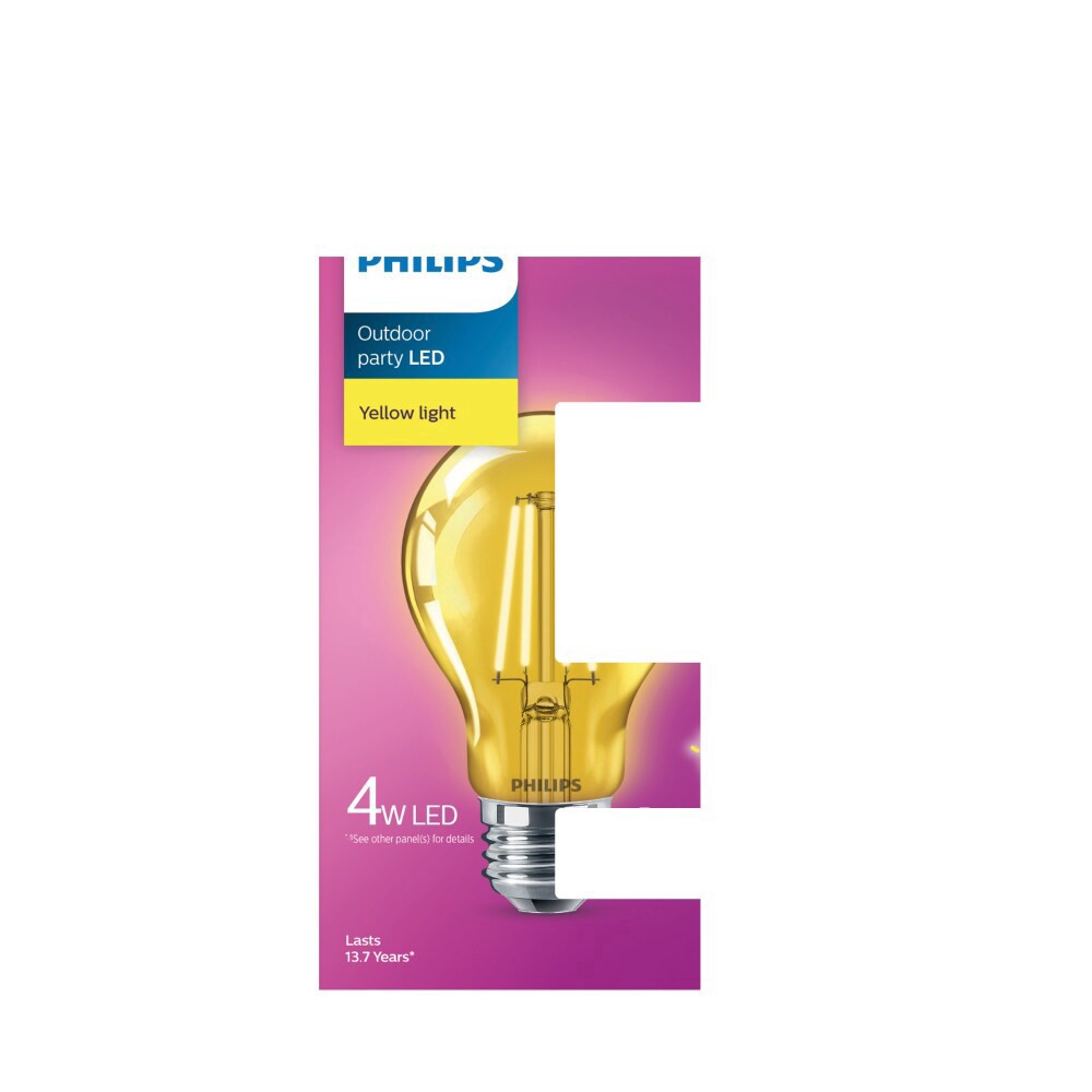 slide 2 of 5, Philips 4-Watt A19 Outdoor Party Led Light Bulb, 1 ct
