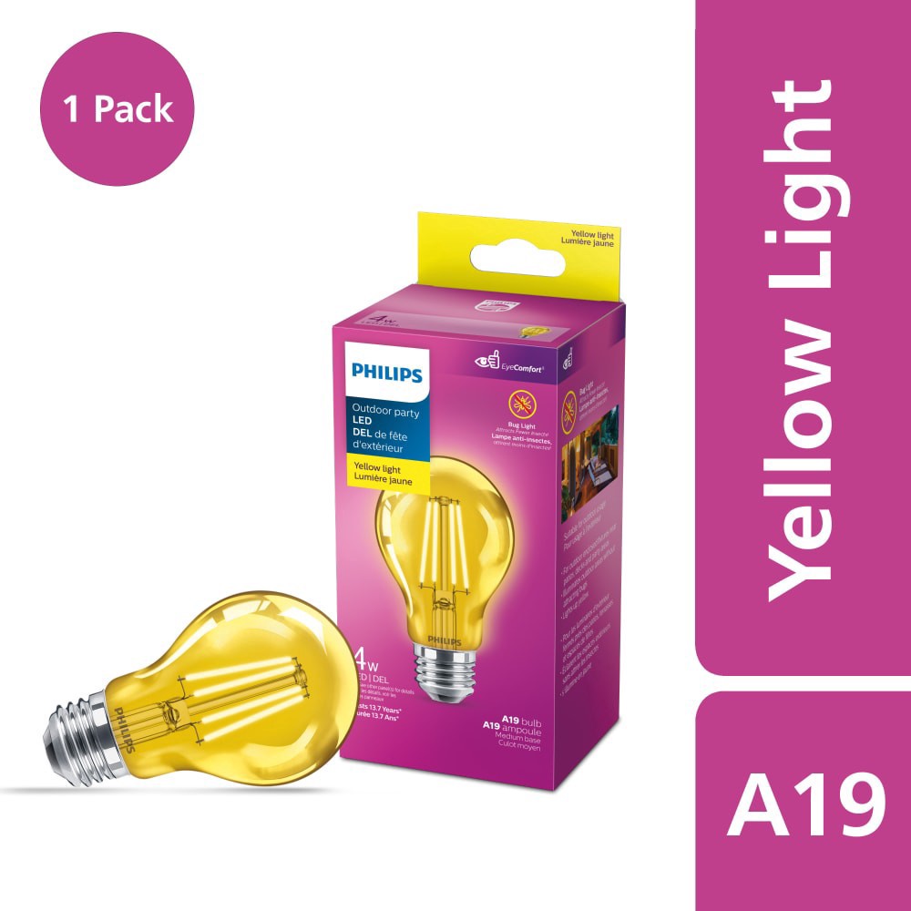 slide 1 of 5, Philips 4-Watt A19 Outdoor Party Led Light Bulb, 1 ct