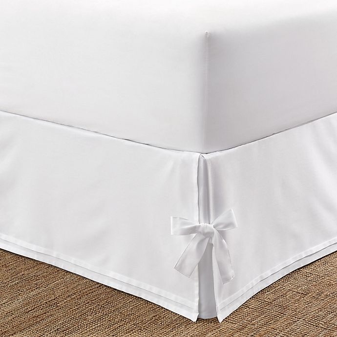 slide 1 of 2, Laura Ashley Corner Ties Tailored Queen Bed Skirt - White, 1 ct