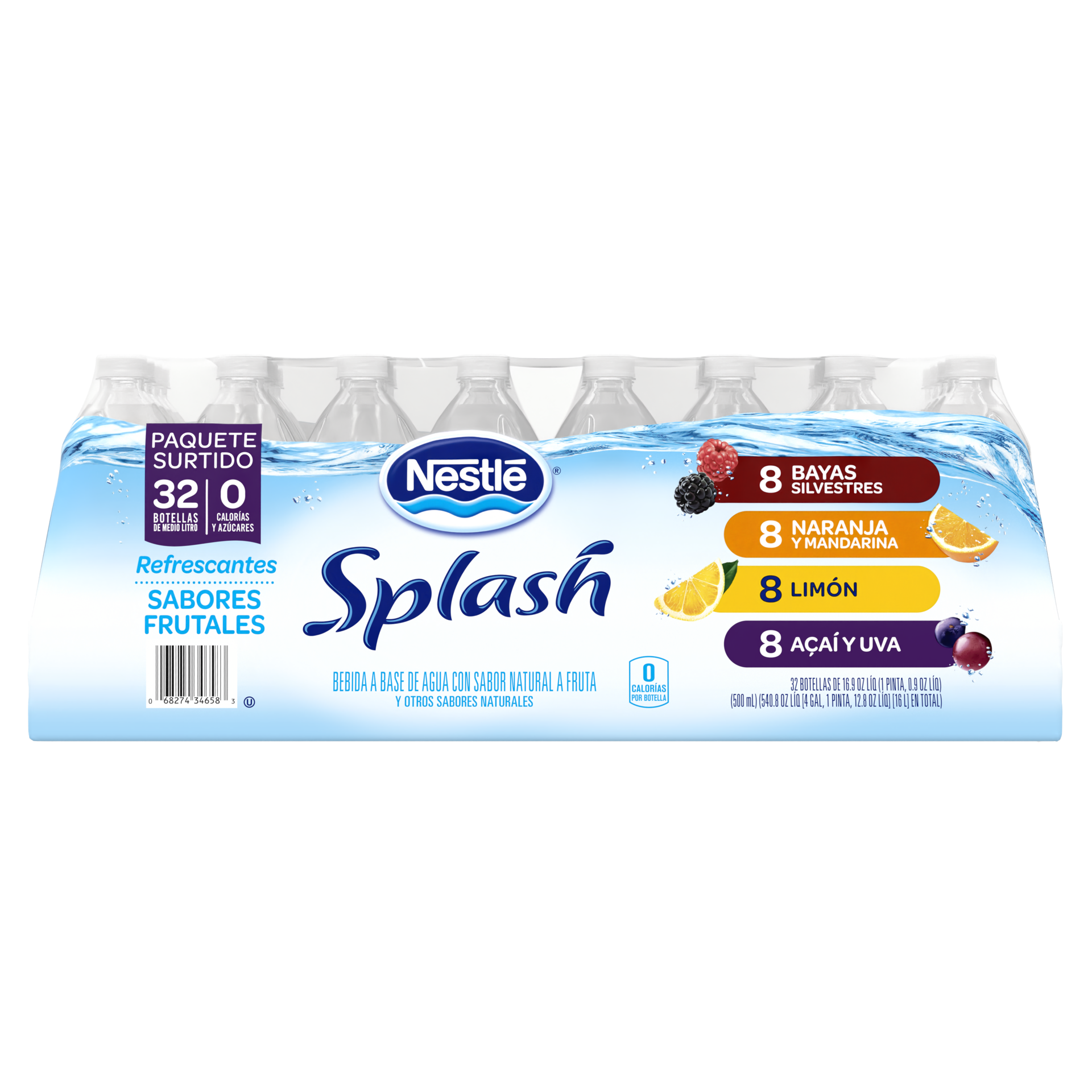 slide 4 of 5, Nestle Splash, Flavored Water Beverage, Variety Pack- 16.9 fl oz, 32 ct