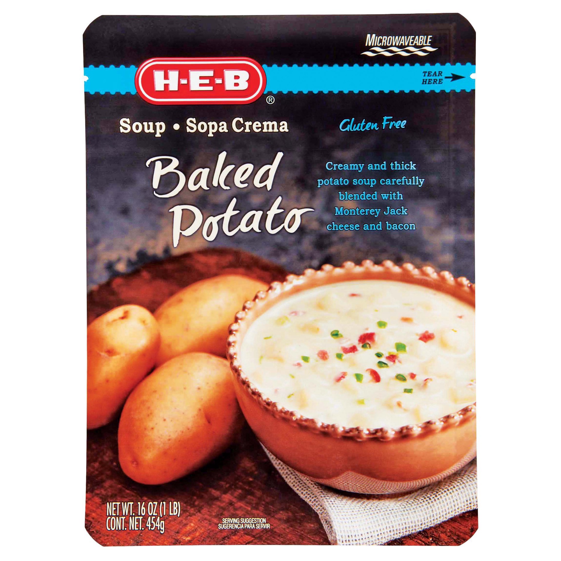 slide 1 of 1, H-E-B Baked Potato Soup, 16 oz