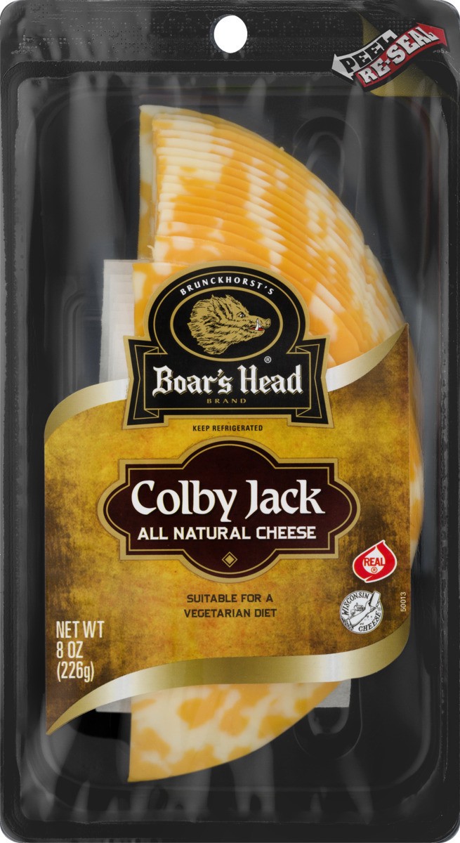 slide 6 of 9, Boar's Head Pre-sliced Colby Jack Cheese, 8 oz