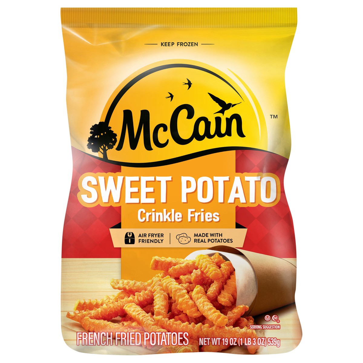 slide 1 of 7, McCain Sweet Potato Crinkle Fries, 19 oz (Frozen Sweet Potatoes), 19 oz