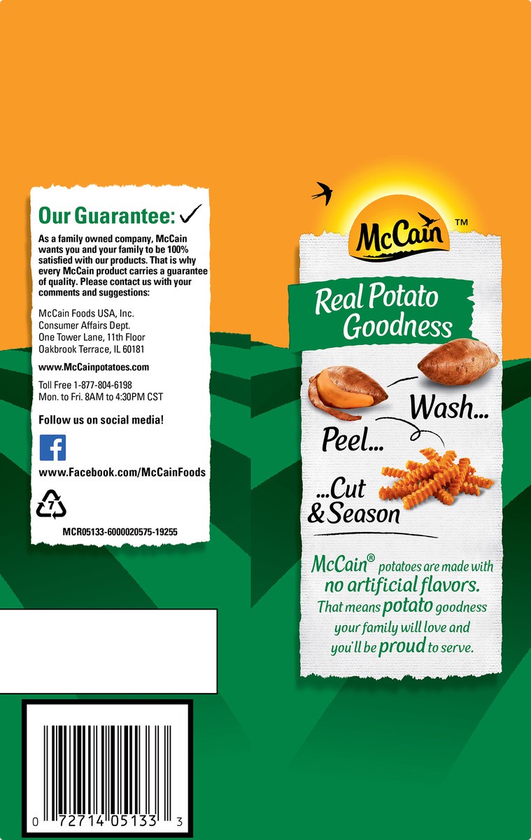 slide 6 of 7, McCain Sweet Potato Crinkle Fries, 19 oz (Frozen Sweet Potatoes), 19 oz