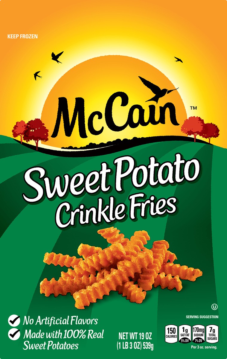 slide 2 of 7, McCain Sweet Potato Crinkle Fries, 19 oz (Frozen Sweet Potatoes), 19 oz