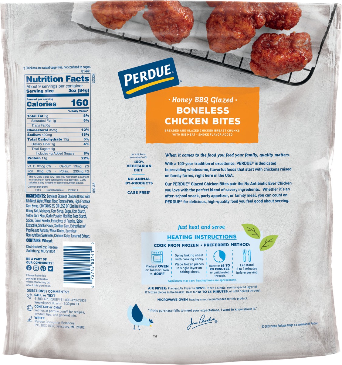 slide 2 of 3, Perdue Boneless Honey BBQ Glazed Chicken Bites 26 oz, 26 oz