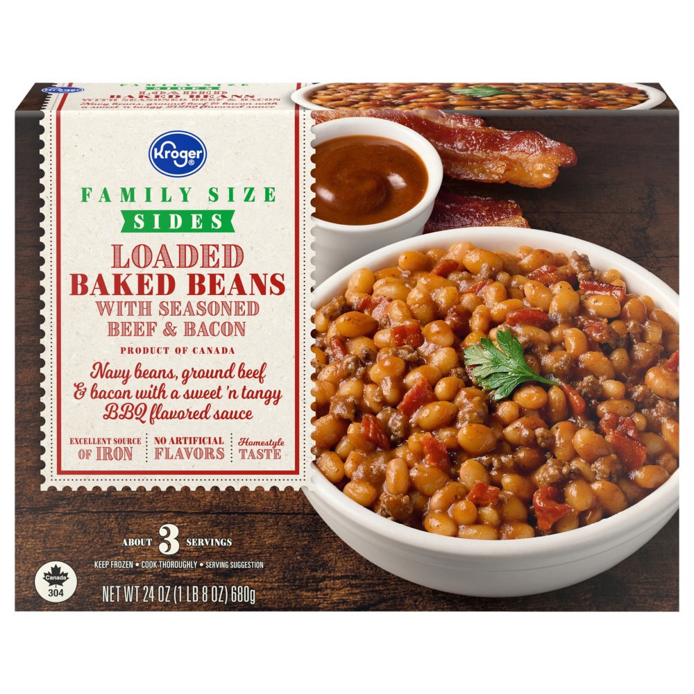 slide 1 of 1, Kroger® Family Size Sides Loaded Baked Beans, 24 oz