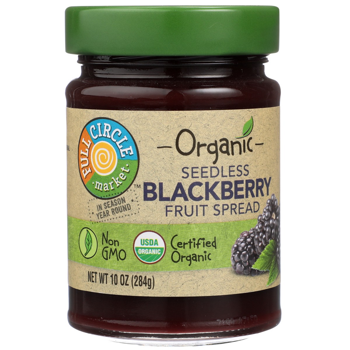 slide 8 of 9, Full Circle Market Blackberry Seedless Fruit Spread, 10 oz