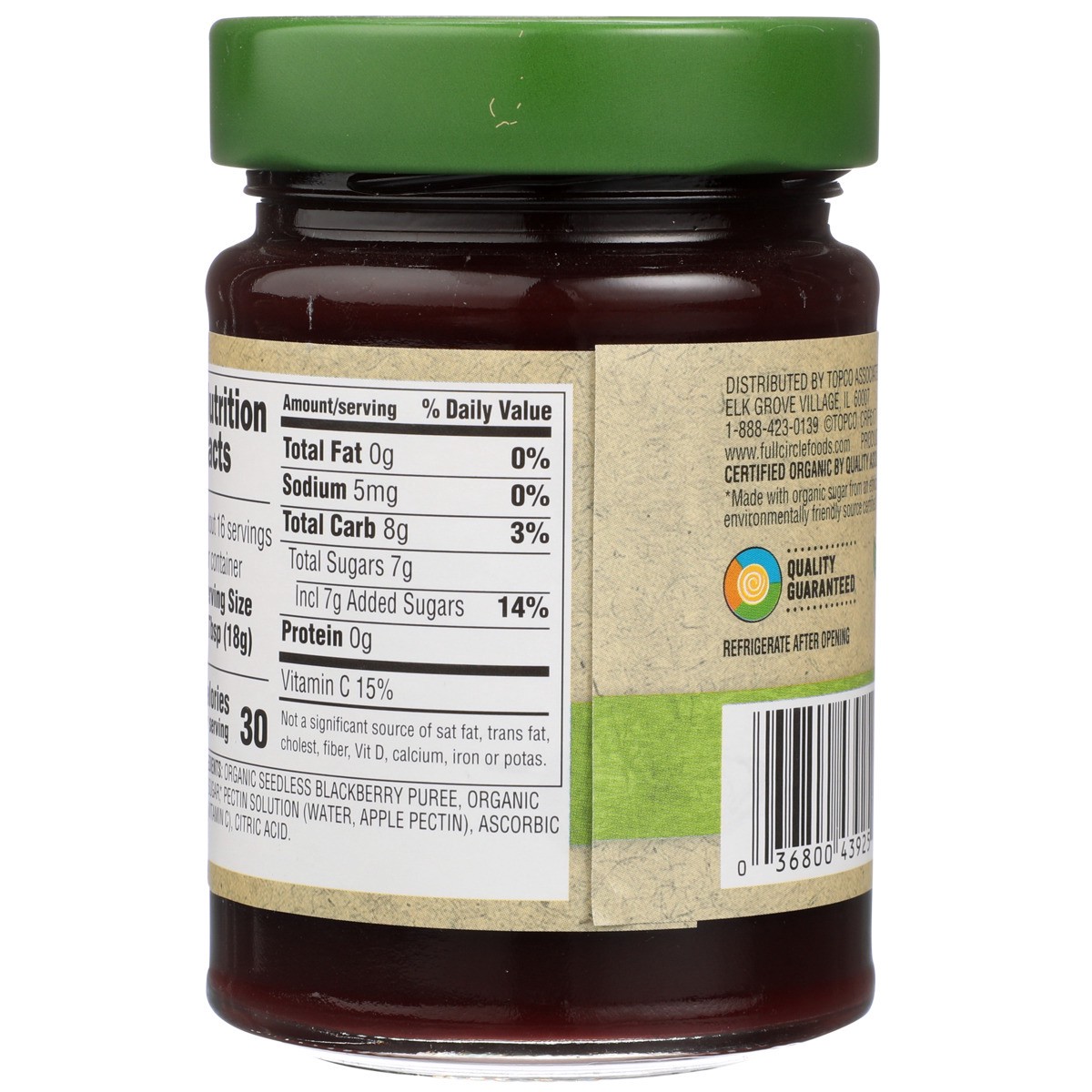 slide 9 of 9, Full Circle Market Blackberry Seedless Fruit Spread, 10 oz