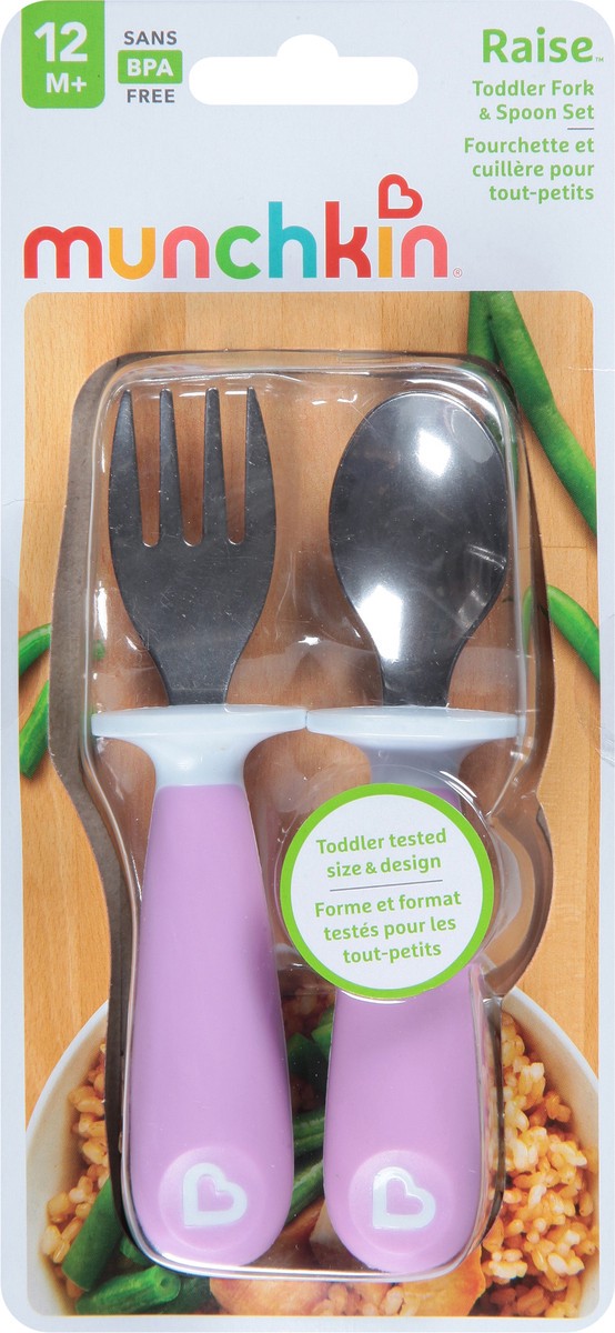 slide 9 of 9, Munchkin Toddler Fork Spoon, 1 ct