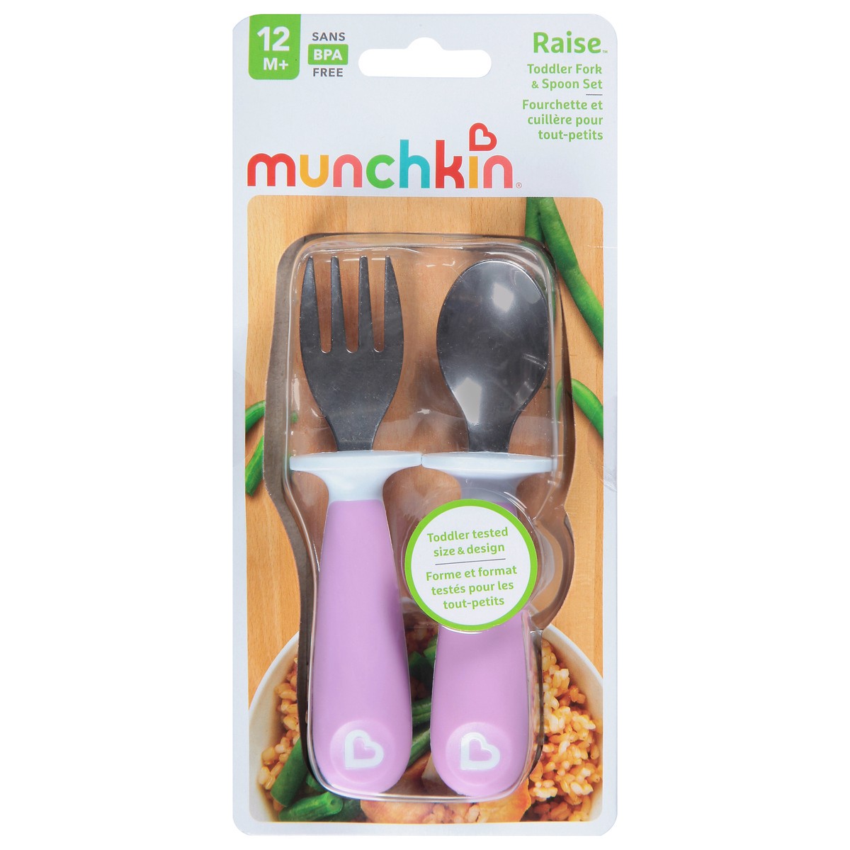 slide 1 of 9, Munchkin Toddler Fork Spoon, 1 ct