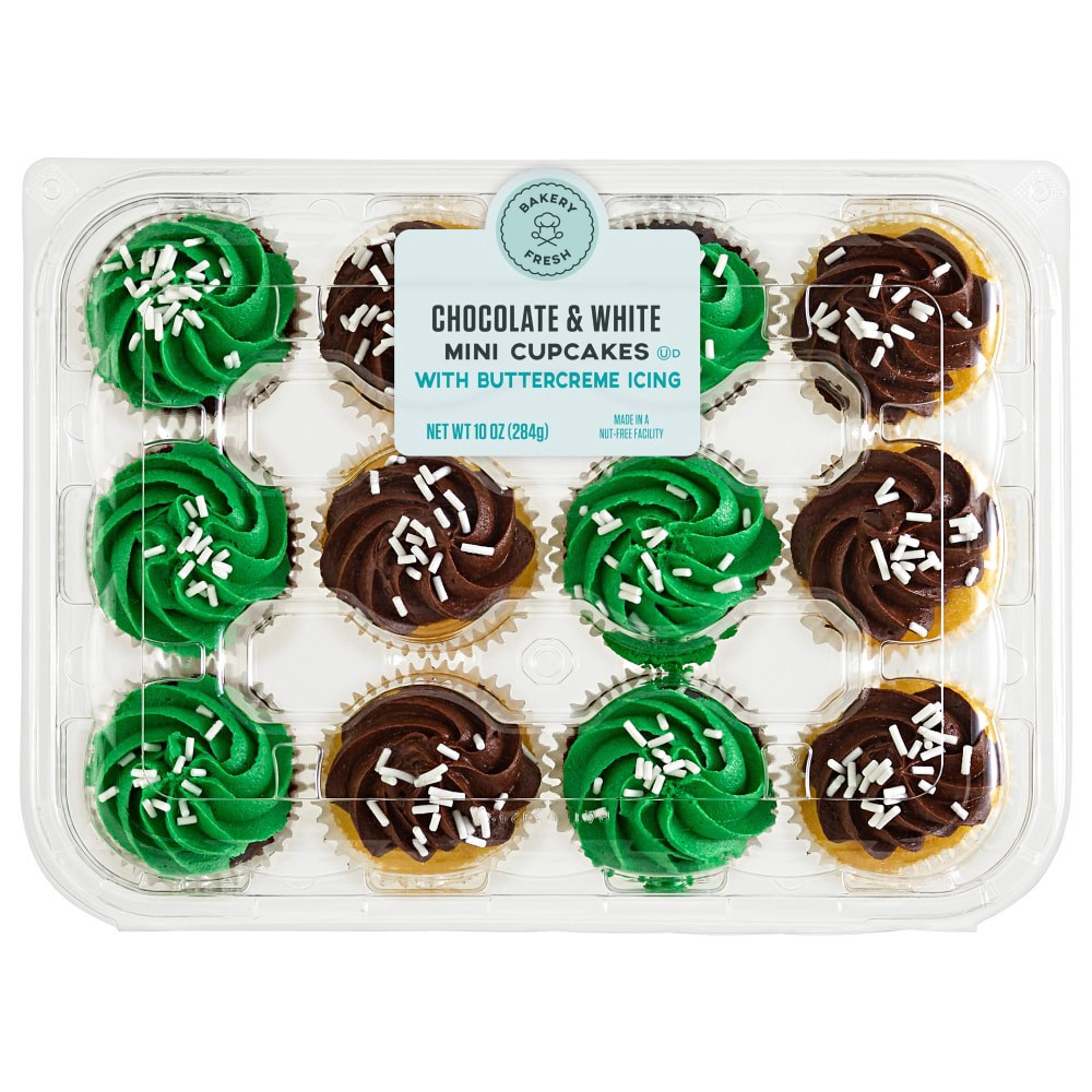 slide 2 of 2, Bakery Fresh Chocolate & White Mini Cupcakes, 10 oz